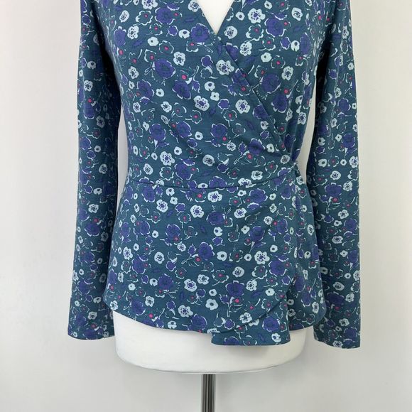 Kettlewell Floral Wrap Top Size S Teal Purple (suitable for summers) Jersey - Picture 4 of 8